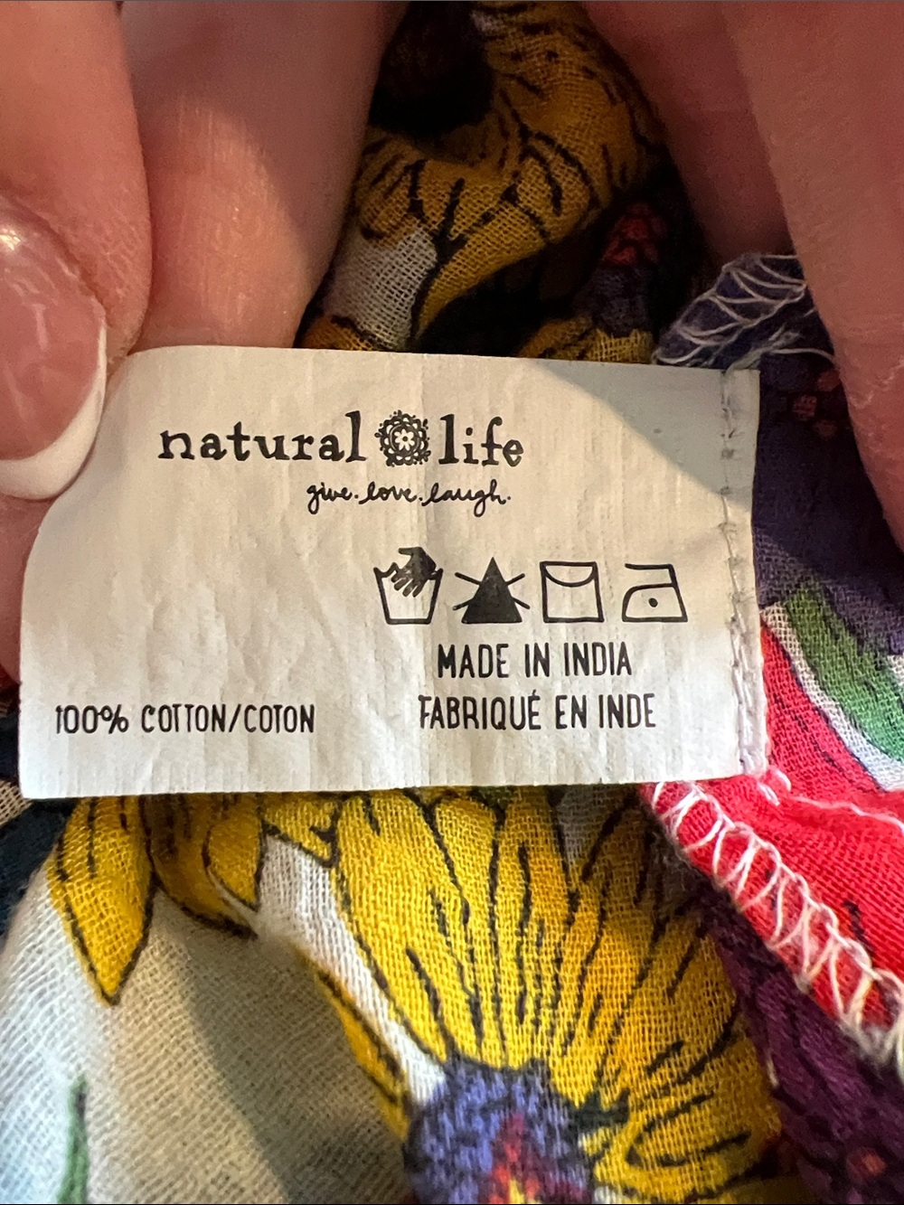 Natural Life Women's Lightweight Floral Tunic Blouse Size L/XL - Picture 9 of 9